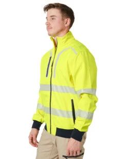 Bisley Taped Hi Vis Soft Shell Bomber Jacket - Yellow -Cheap Bisley || CATerpillar || UNIT Store 10b