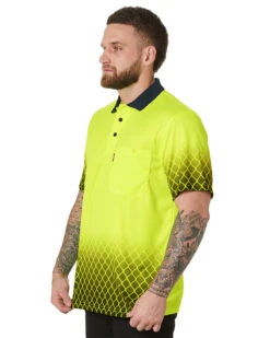 Hi Vis Sublimated Metal Mesh Polo - Yellow/Navy -Cheap Bisley || CATerpillar || UNIT Store 10b 1 4c3f048a aaf8 468b 8471 784b06e57e6c