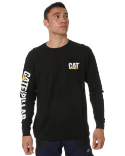 CATerpillar Trademark Banner LS Tee - Black