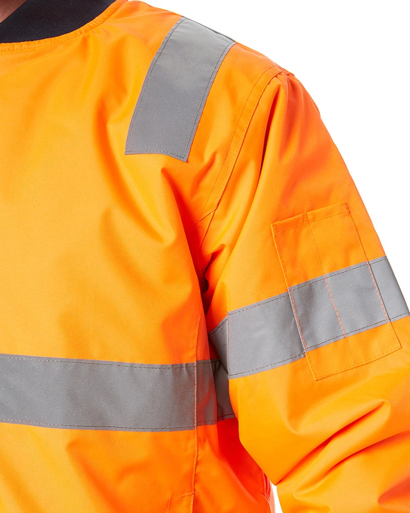 Bisley Taped Two Tone Hi Vis Bomber Jacket - Orange/Navy 7 Bisley Taped Two Tone Hi Vis Bomber Jacket - Orange/Navy - Image 5