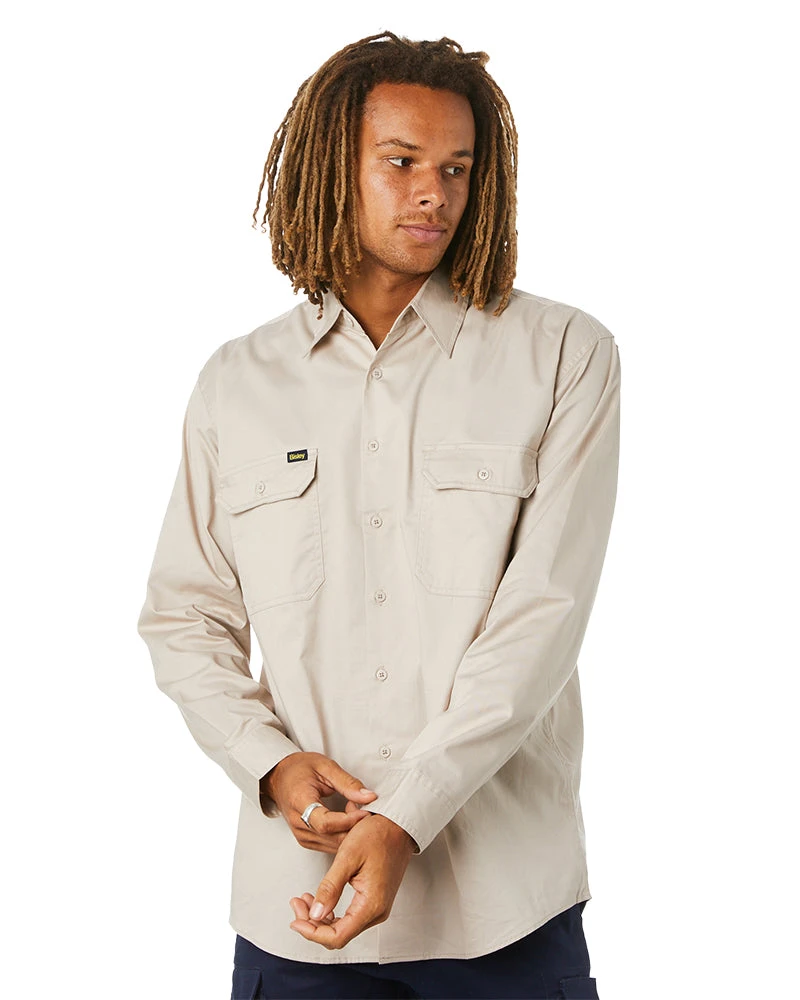 Bisley Cool Lightweight Drill Shirt LS - Sand 3 Bisley Cool Lightweight Drill Shirt LS - Sand