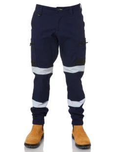 Bisley Flex And Move Taped Stretch Cargo Cuffed Pants - Navy