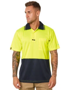 Basic Airwear Polo Shirt SS - Yellow/Navy