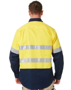 Open Front LS Shirt With 3M Tape - Yellow/Navy 10 Open Front LS Shirt With 3M Tape - Yellow/Navy -Cheap Bisley || CATerpillar || UNIT Store 21c