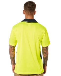 Basic Airwear Polo Shirt SS - Yellow/Navy -Cheap Bisley || CATerpillar || UNIT Store 21c 4