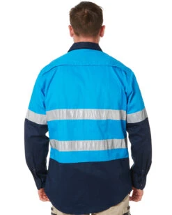 Vented Open Front LW LS Shirt 3M Tape - Blue/Navy 10 Vented Open Front LW LS Shirt 3M Tape - Blue/Navy -Cheap Bisley || CATerpillar || UNIT Store 23c