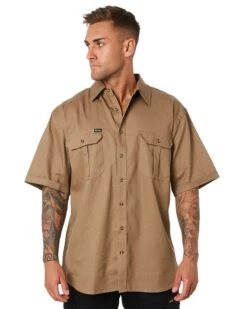 Bisley Original Cotton Drill SS Shirt - Khaki