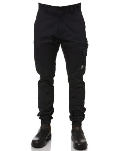 UNIT Demolition Cuffed Stretch Cargo Pant - Black
