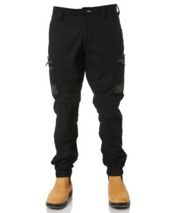 Bisley Flex And Move Stretch Cargo Cuffed Pants - Black