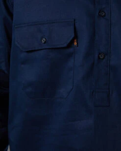Closed Front Cotton Drill Shirt Long Sleeve - Navy -Cheap Bisley || CATerpillar || UNIT Store 3204 navy 06
