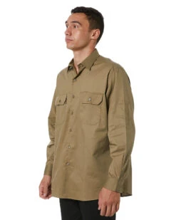 Cool-Breeze Work Shirt- Long Sleeve - Khaki -Cheap Bisley || CATerpillar || UNIT Store 3208 khaki 03