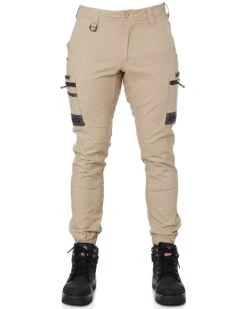 Bisley Flex And Move Stretch Cargo Cuffed Pants - Stone