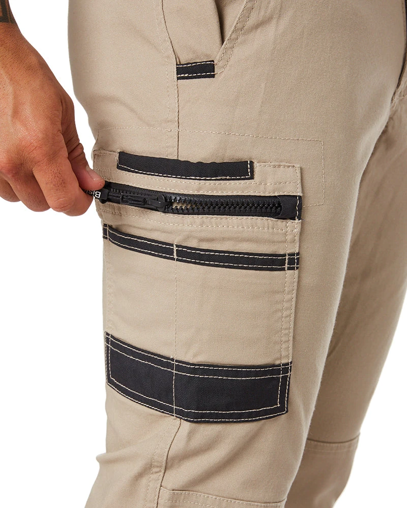 Bisley Flex And Move Stretch Cargo Cuffed Pants - Stone 8 Bisley Flex And Move Stretch Cargo Cuffed Pants - Stone - Image 6