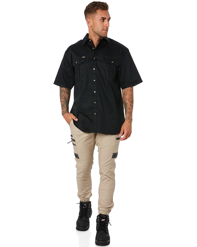 Bisley Flex And Move Stretch Cargo Cuffed Pants - Stone 4 Bisley Flex And Move Stretch Cargo Cuffed Pants - Stone - Image 2