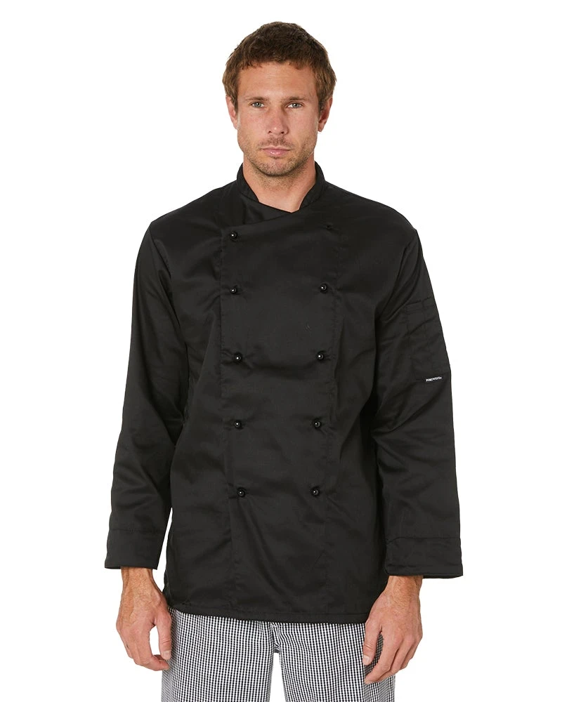 Portwest Somerset Chefs LS Jacket - Black 3 Portwest Somerset Chefs LS Jacket - Black