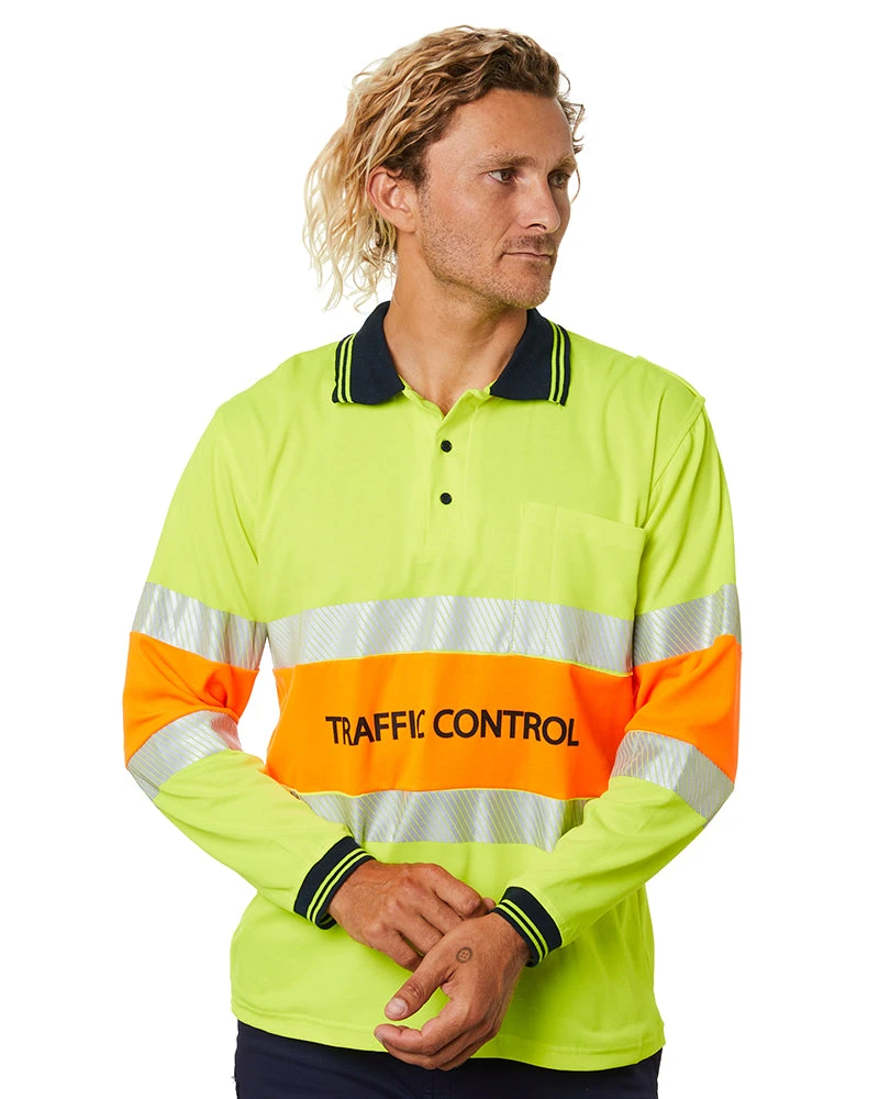 Traffic Control LS Taped Polo Shirt - Yellow/Orange 3 Traffic Control LS Taped Polo Shirt - Yellow/Orange