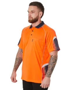 Hi-Vis Galaxy Sublimated Polo - Orange/Navy -Cheap Bisley || CATerpillar || UNIT Store 3b 1 3085d7cc 10a4 4193 9c94 6350ea99bbca