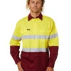 Hi Vis Taped Lightweight Cotton Shirt LS (3 Pack) - Yellow/Maroon -Cheap Bisley || CATerpillar || UNIT Store 41a 0af95917 b44f 4cfc 9905 57ae6ea4089a