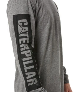 CATerpillar Icon Block LS Tee - Dark Heather Grey -Cheap Bisley || CATerpillar || UNIT Store 41d