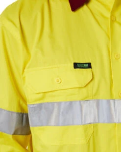 Hi Vis Taped Lightweight Cotton Shirt LS (3 Pack) - Yellow/Maroon -Cheap Bisley || CATerpillar || UNIT Store 41d 2bf66158 fa73 4686 ad9d 5e55b514e821