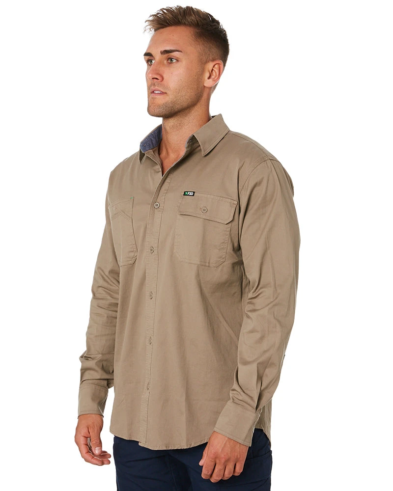 LSH-1 Stretch Work Shirt LS - Khaki 5 LSH-1 Stretch Work Shirt LS - Khaki - Image 3
