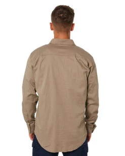 LSH-1 Stretch Work Shirt LS - Khaki 10 LSH-1 Stretch Work Shirt LS - Khaki -Cheap Bisley || CATerpillar || UNIT Store 43C