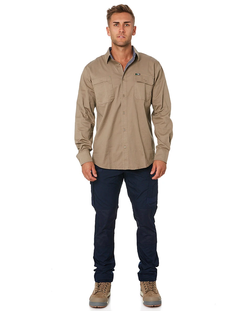 LSH-1 Stretch Work Shirt LS - Khaki 4 LSH-1 Stretch Work Shirt LS - Khaki - Image 2
