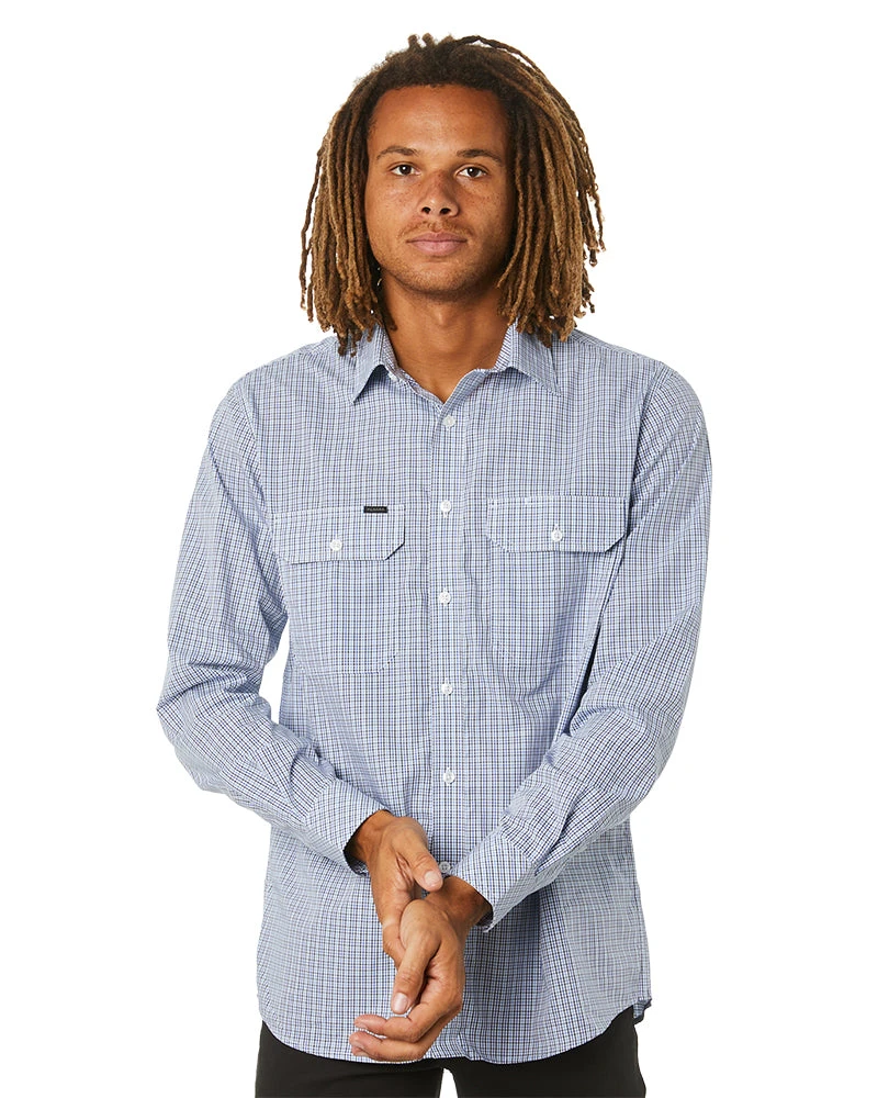 LS Shirt YD Check Dual Pocket - Royal/Blue/Black/White 3 LS Shirt YD Check Dual Pocket - Royal/Blue/Black/White