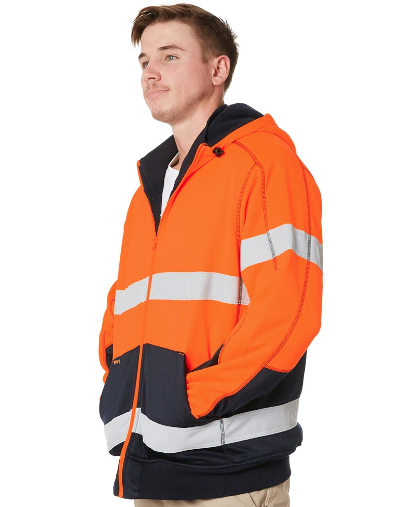 Bisley Hi Vis Fleece Hoodie With Sherpa Lining - Orange/Navy 5 Bisley Hi Vis Fleece Hoodie With Sherpa Lining - Orange/Navy - Image 3