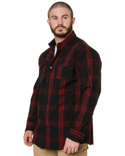 UNIT Newtown Flannel Shirt - Red -Cheap Bisley || CATerpillar || UNIT Store 52Bcopy
