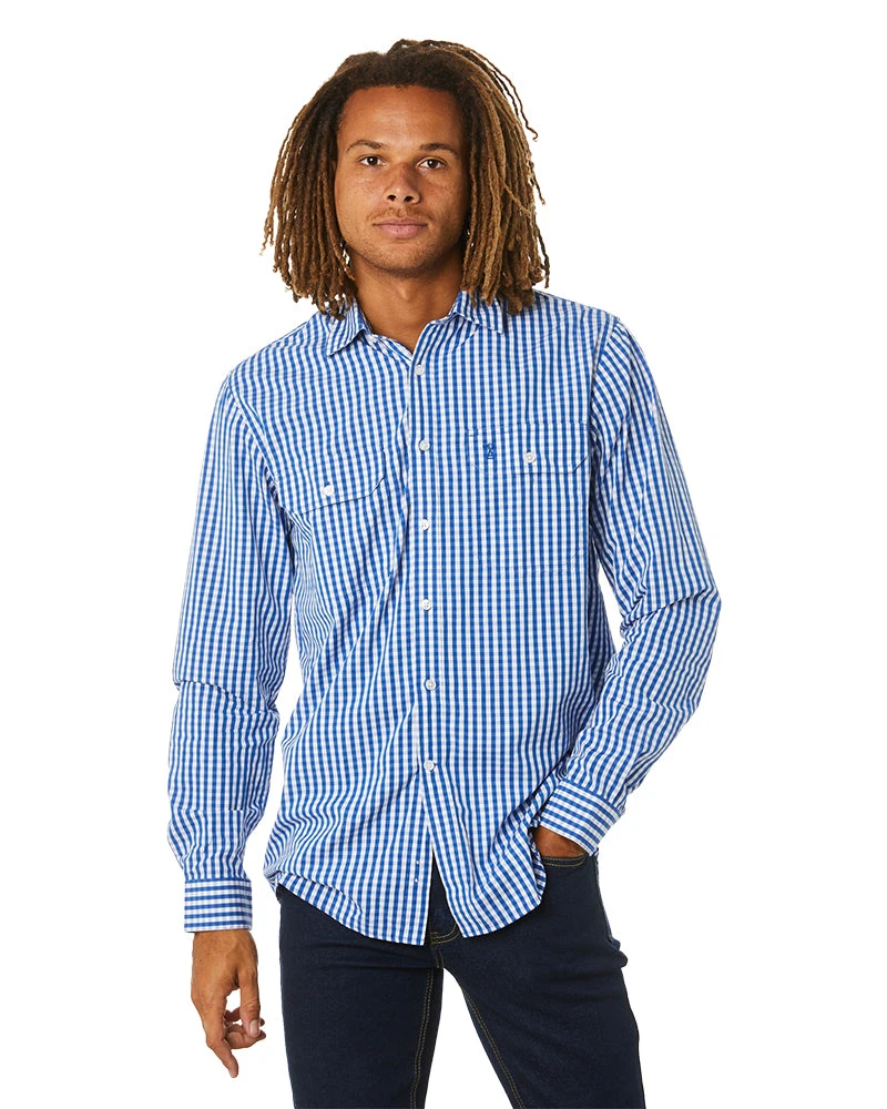 Checked LS Shirt - Blue/White 3 Checked LS Shirt - Blue/White