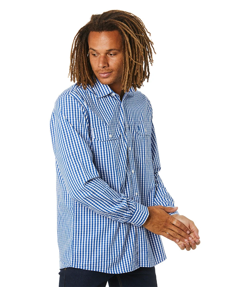 Checked LS Shirt - Blue/White 5 Checked LS Shirt - Blue/White - Image 3