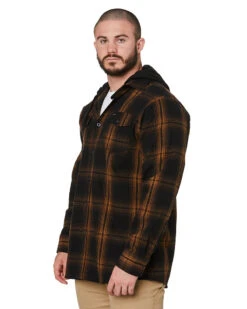 UNIT Chester Hooded Flannel Shirt - Orange -Cheap Bisley || CATerpillar || UNIT Store 57bcopy