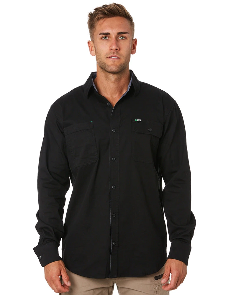 LSH-1 Stretch Work Shirt LS - Black 3 LSH-1 Stretch Work Shirt LS - Black