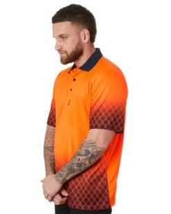Hi Vis Sublimated Metal Mesh Polo - Orange/Navy -Cheap Bisley || CATerpillar || UNIT Store 8b 1 9ed359d5 1b7c 4405 bb6c ffd42d882f31