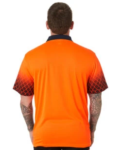 Hi Vis Sublimated Metal Mesh Polo - Orange/Navy -Cheap Bisley || CATerpillar || UNIT Store 8c 1 85dbe185 b19c 42e0 8e7b 4fa2575daabf