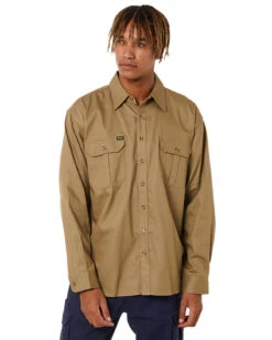 Bisley Original Cotton Drill LS Shirt - Khaki