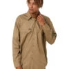 Bisley Cool Lightweight Drill Shirt LS - Khaki -Cheap Bisley || CATerpillar || UNIT Store BS6893 khaki
