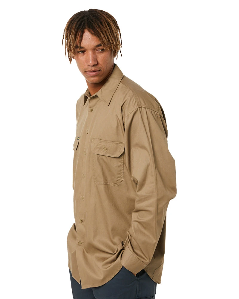 Bisley Cool Lightweight Drill Shirt LS - Khaki 5 Bisley Cool Lightweight Drill Shirt LS - Khaki - Image 3