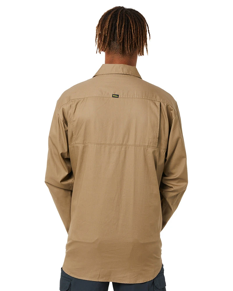 Bisley Cool Lightweight Drill Shirt LS - Khaki 7 Bisley Cool Lightweight Drill Shirt LS - Khaki - Image 5