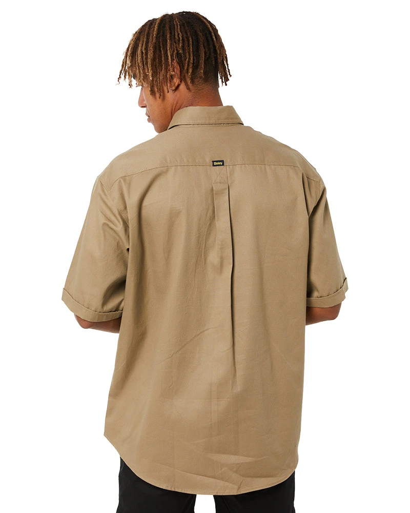 Bisley Closed Front Mens Cotton Drill SS Shirt - Khaki 6 Bisley Closed Front Mens Cotton Drill SS Shirt - Khaki - Image 4