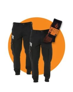 Volcom Tradies Meter Lightweight Cuff Pant Twin Value Pack - Black
