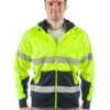 Bisley Hi Vis Taped Fleece Hoodie - Yellow/Navy