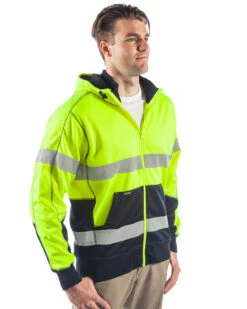 Bisley Hi Vis Taped Fleece Hoodie - Yellow/Navy 9 Bisley Hi Vis Taped Fleece Hoodie - Yellow/Navy -Cheap Bisley || CATerpillar || UNIT Store bisley fleecy hoodie bk6819t yellow navy right