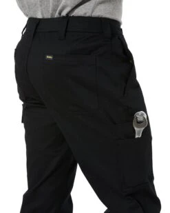 Bisley Stretch Cotton Drill Cargo Cuffed Pants - Black -Cheap Bisley || CATerpillar || UNIT Store bisley BPC6028 black 7