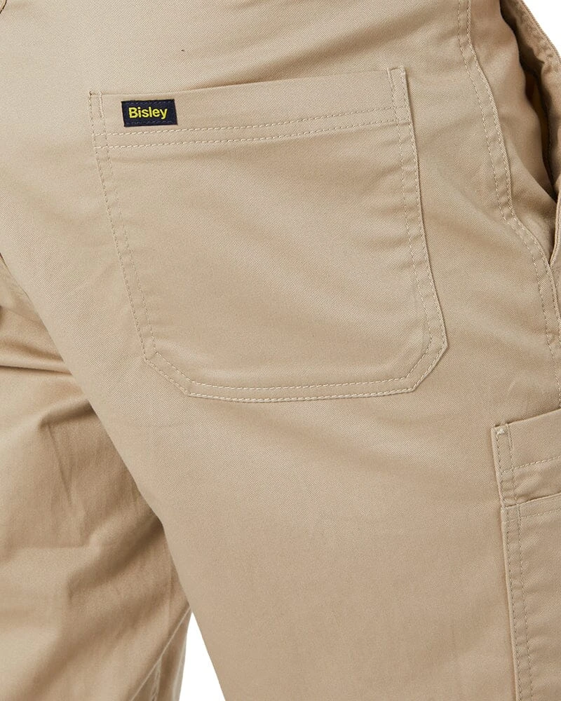 Bisley Stretch Cotton Drill Cargo Cuffed Pants - Stone 9 Bisley Stretch Cotton Drill Cargo Cuffed Pants - Stone - Image 7