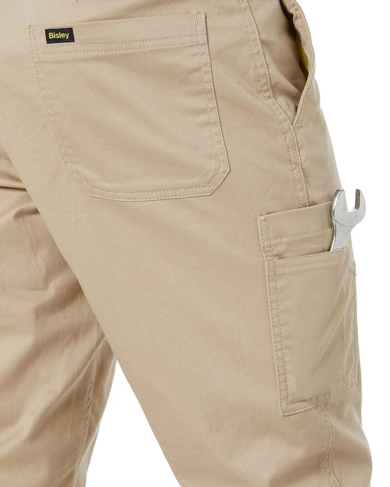 Bisley Stretch Cotton Drill Cargo Cuffed Pants - Stone 10 Bisley Stretch Cotton Drill Cargo Cuffed Pants - Stone - Image 8