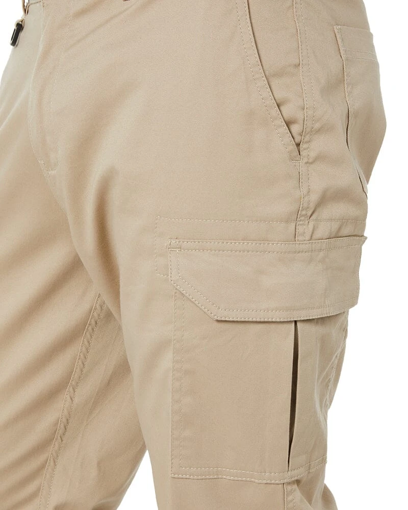 Bisley Stretch Cotton Drill Cargo Cuffed Pants - Stone 11 Bisley Stretch Cotton Drill Cargo Cuffed Pants - Stone - Image 9