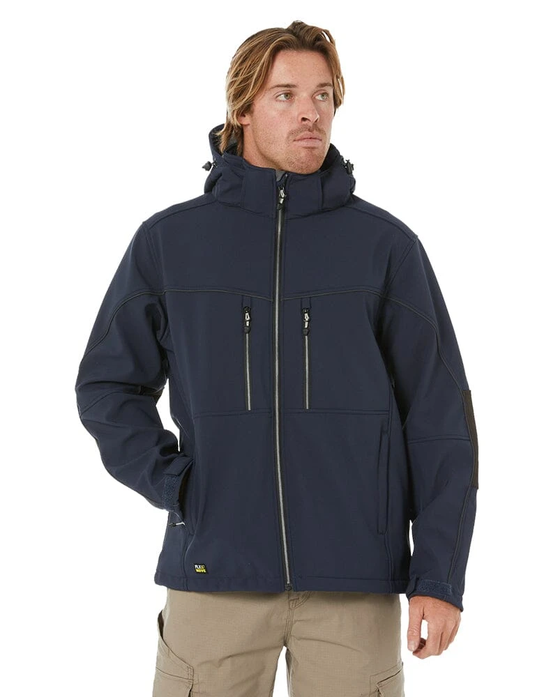 Bisley Flex And Move Hooded Soft Shell Jacket - Navy 3 Bisley Flex And Move Hooded Soft Shell Jacket - Navy