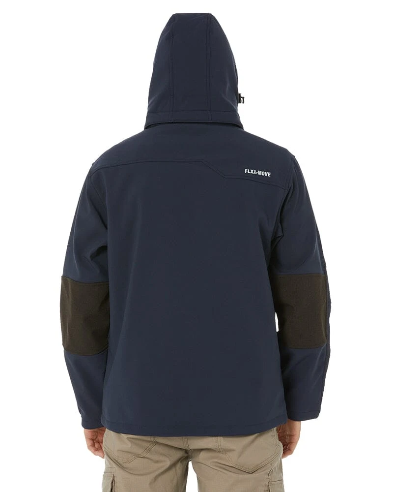 Bisley Flex And Move Hooded Soft Shell Jacket - Navy 6 Bisley Flex And Move Hooded Soft Shell Jacket - Navy - Image 4
